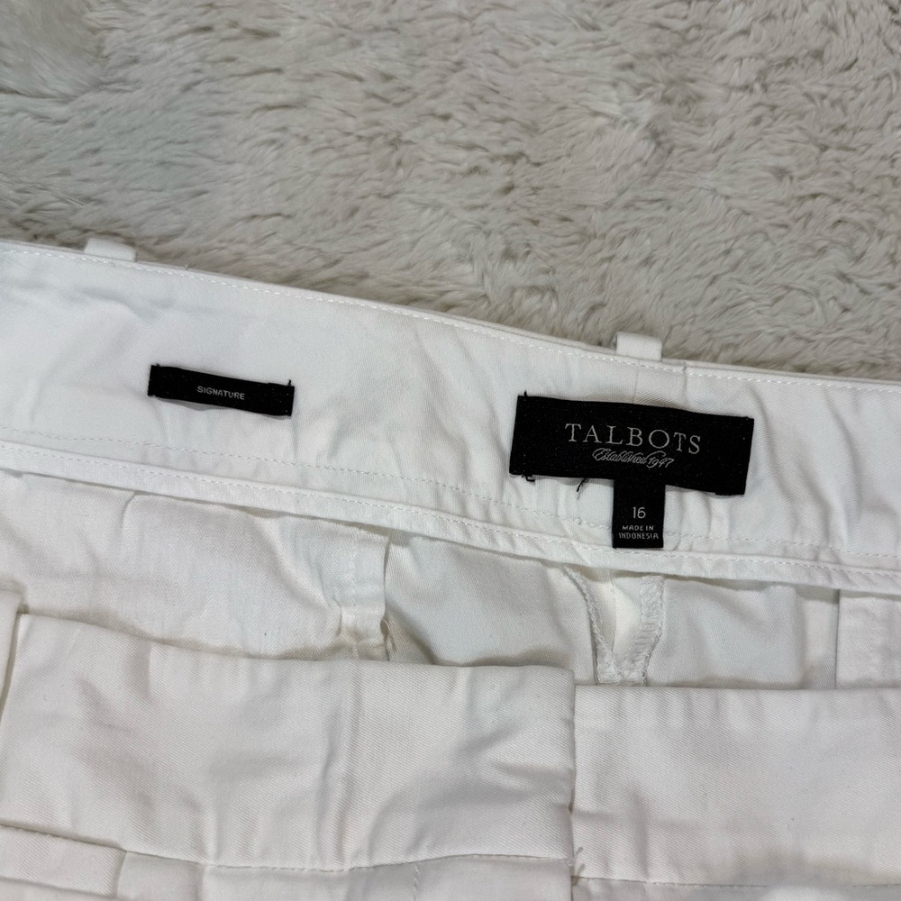 Talbots Signature size 16 white ankle pants - Picture 3 of 7